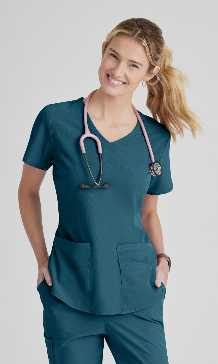 Skechersâ„¢ by Barco Women's 3-Pocket Classic Fit V-Neck Scrub Top SK101